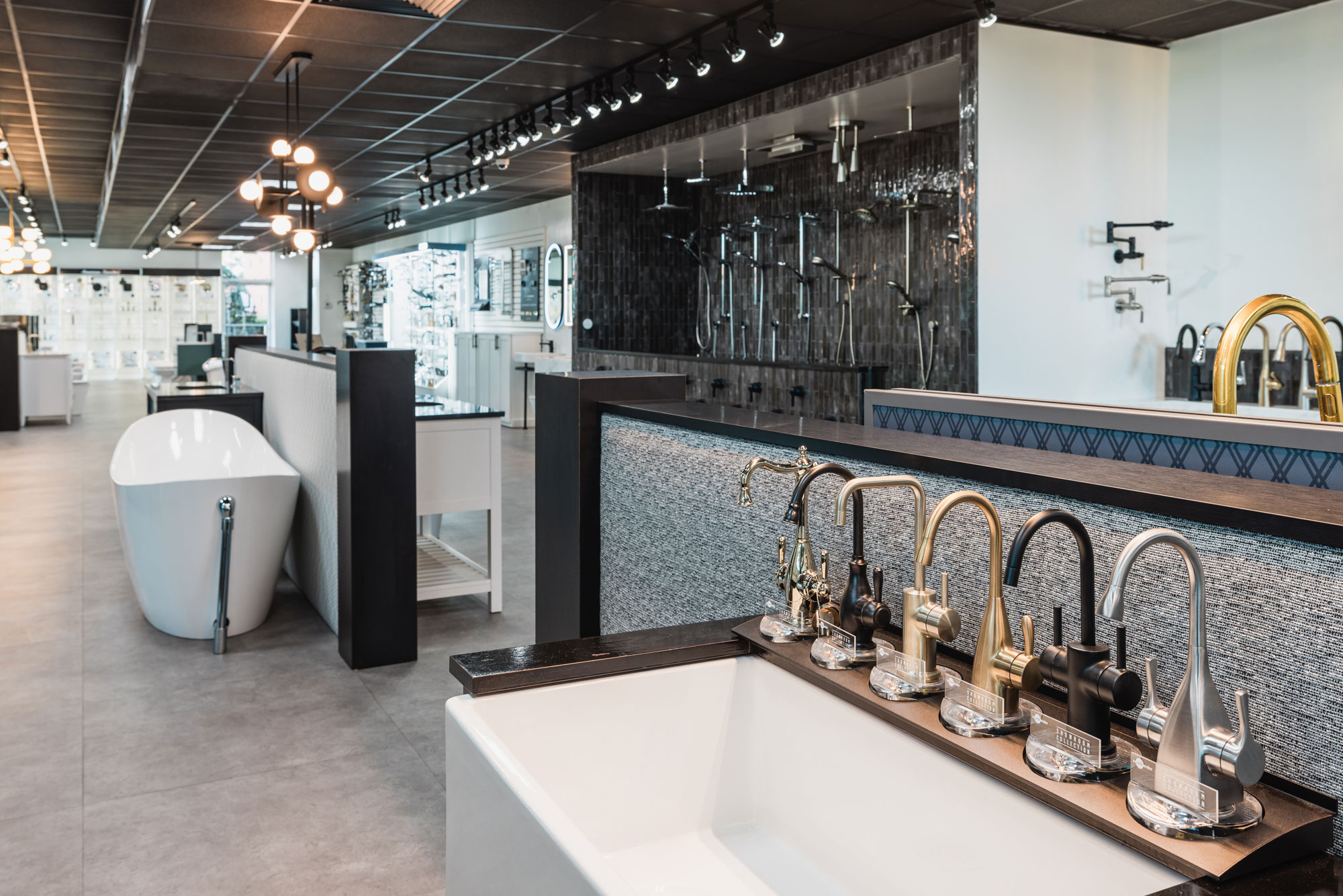 Kitchen and bath products in Longley showroom